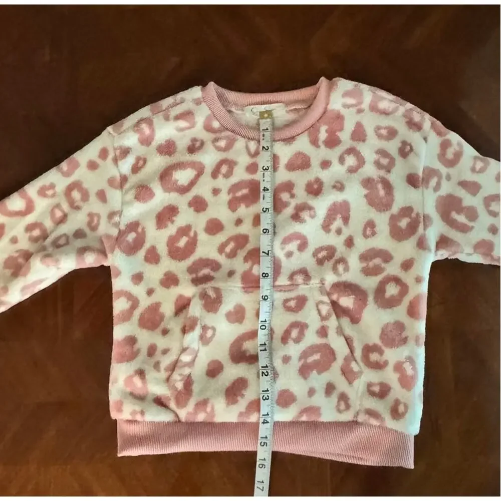 Jessica Simpson Girls Pullover Pink and White Leopard Print -Size 5/6